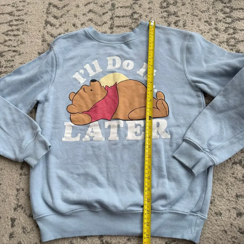 Winnie The Pooh Do it Later Graphic Crewneck Sweatshirt S